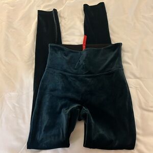 Green Velvet Spanx Leggings